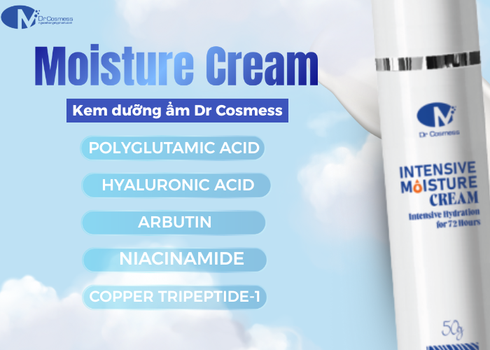 5 thành phần chính trong sản phẩm kem dưỡng ẩm Dr Cosmess Intensive Moisture Cream 