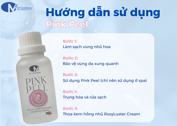 Hướng dẫn sử dụng của peel hồng nhũ Dr Cosmess Pink Peel