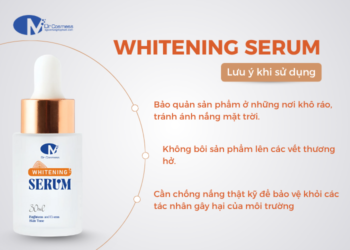 Một số lưu ý khi sử dụng serum dưỡng trắng Whitening Serum