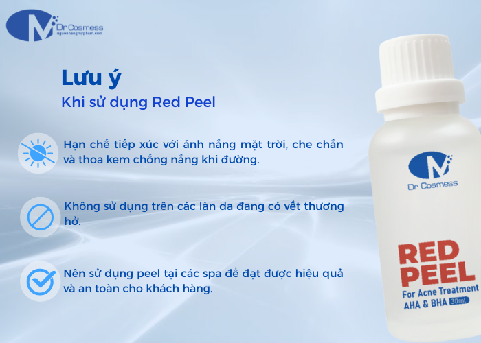 Những điều cần lưu ý khi sử dụng Peel da mụn Dr Cosmess Red Peel