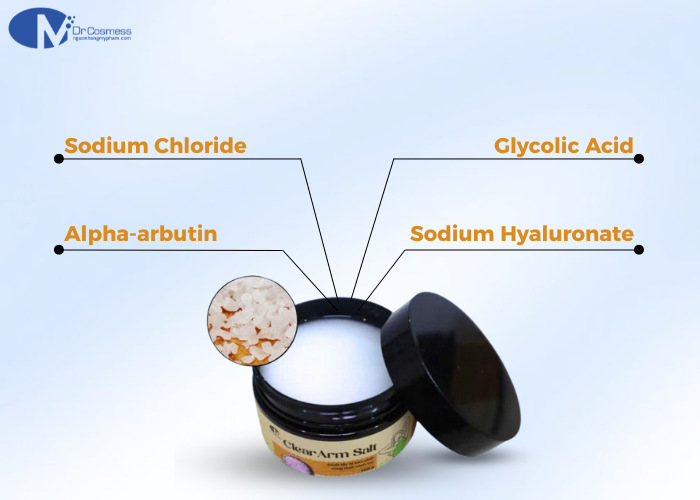 Thành phần chính của muối tẩy tế bào chết nách Clear Arm Salt