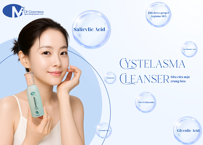 Các thành phần nổi bật có trong sữa rửa mặt trung hòa Cystelasma Cleanser