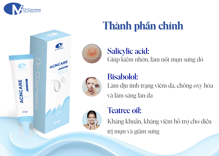 Các thành phần chính trong kem chấm mụn Acncare Cream