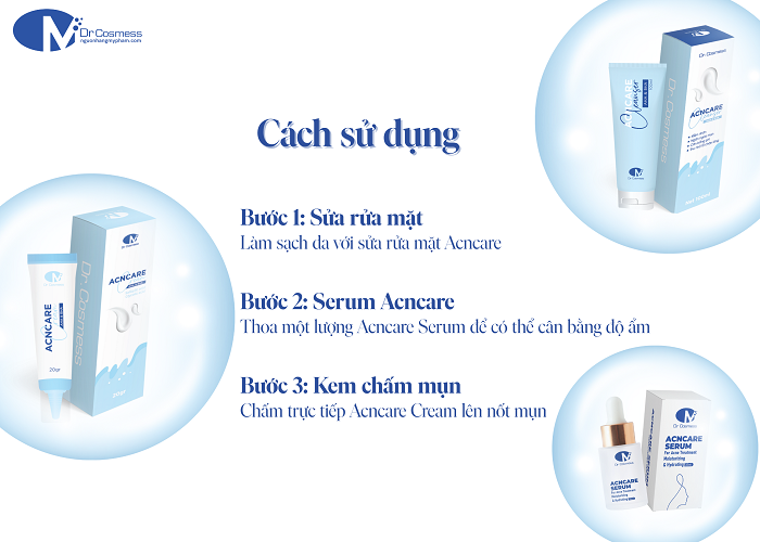 Cách sử dụng kem chấm mụn Acncare Cream