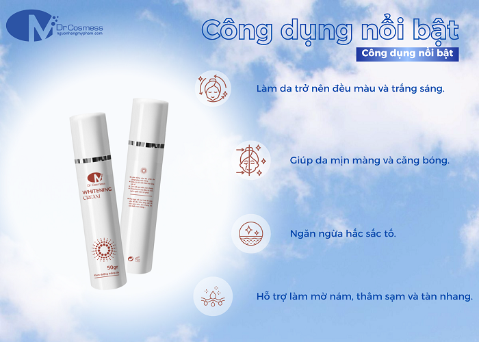 Công dụng nổi bật của kem duy trì sau nám Dr Cosmess Whitening Cream