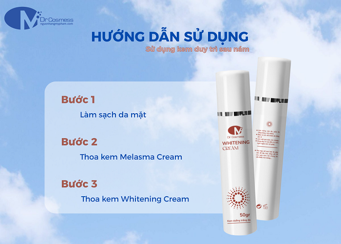 Các bước trong quy trình sử dụng kem Whitening Cream