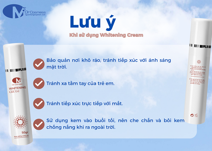 Một số điều cần lưu ý khi sử dụng kem Whitening Cream