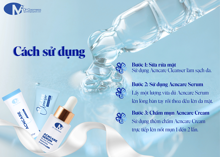 Cách sử dụng Serum mụn Acncare Serum 