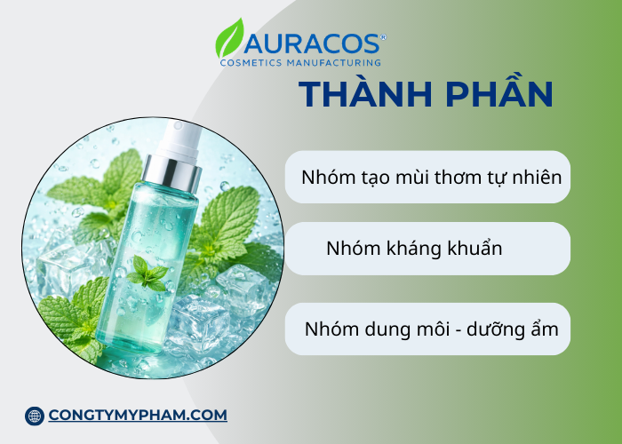 Các thành phần an toàn thường có trong xịt thơm miệng 