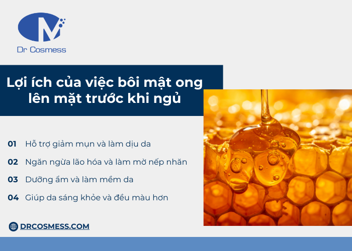 Những lợi ích của việc bôi mật ong lên mặt trước khi ngủ mang lại