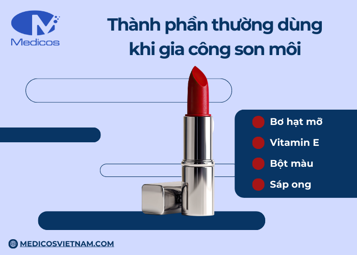 Những thành phần chính thường dùng trong gia công son môi